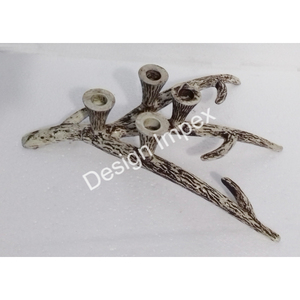Candelabro de 4 pilares estilo asta de ciervo, artesanía de metal, aluminio fundido, portavelas decorativo de mesa, artículos de decoración navideña para el hogar - Product Image 2