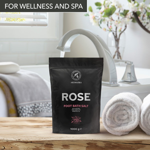 Aromatika Rose Sel Marin Naturel pour Bain de Pieds 1000g – Soin Revitalisant, Adoucissant et Anti-Callosités – Sachet Doypack Zip-Lock - Product Image 2