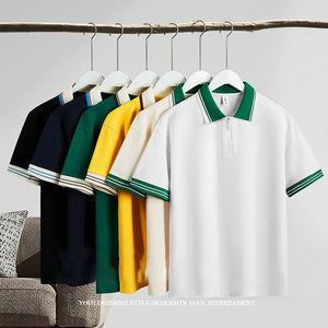 Camiseta de Punto Personalizada con Logotipo Bordado para Hombre, 100% Poliéster, 220 g/m², Verano, Alta Calidad, Cierre de Cremallera 1/4, Color en Contraste - Product Image 1