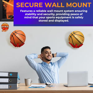Support mural pour ballon de basket en polypropylène, support sécurisé pour ballon, grande taille, garantie 1 an, pour la décoration de la salle de sport - Product Image 4