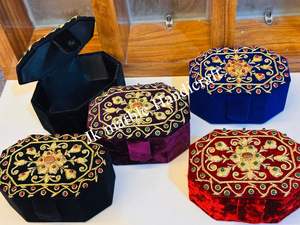Beautiful Royal Piece Wholesale Jewelry <b>Storage</b> <b>Box</b> Shanell And Velvet Fabric Embroidery Work Customized Style Best Price - Product Image 3