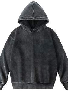 Vente en gros OEM, sweat à capuche matelassé 100% coton, surdimensionné, délavé à l'acide, vintage, lavé, personnalisé pour pull-over, élégant, imperméable pour l'hiver - Product Image 6