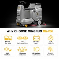 MINGNUO MN-V66 Mini Aufsitz-Reinigungsmaschine 24V Selbstfahrend Kabellos Elektrisch für Lagerhallen Industrieller Bodenreiniger