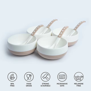 Ensemble de bols à soupe ronds écologiques avec cuillère assortie 250 ml sans BPA, passe au micro-ondes et au lave-vaisselle, fournisseur indien pour les fêtes - Product Image 2