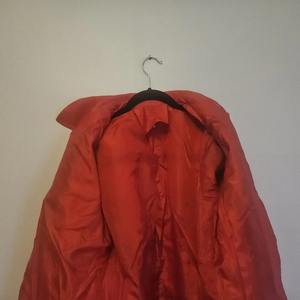 À la mode couleur unie mince belle veste en cuir rouge Blazer en cuir doux fermeture éclair Style coupe-vent tissé court automne - Product Image 3