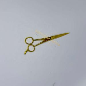 Ciseaux de barbier professionnels en acier inoxydable pour droitiers, manche long, pointe arrondie, qualité salon - Product Image 1