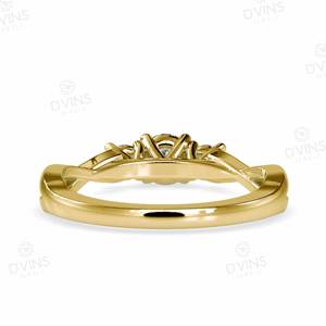 Anillo de Diamantes Naturales VS de 3 Piedras de Diseño para Mujer, Oro de 14k y 18k, Estilo Clásico para Boda, Aniversario, Fiesta, Certificado - Product Image 4
