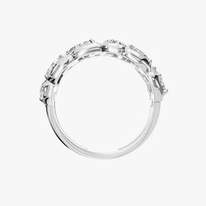 Anillo de Diamantes Cultivados en Laboratorio con Baño de Oro de 14k, Diseño Mixto, Regalo para Boda o Compromiso - Product Image 1