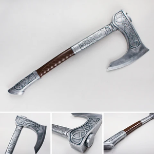 หัวขวานเหล็กดามัสกัสเกรดอุตสาหกรรมจาก Steel Craft International ด้ามไม้แอช ใช้ได้หลากหลายสำหรับการตั้งแคมป์และการล่าสัตว์ - Product Image 3