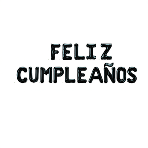 Globos de Fiesta con Diseño de Feliz Cumpleaños, Negros, 45 cm, Bolsa de 12 Unidades - Product Image 1