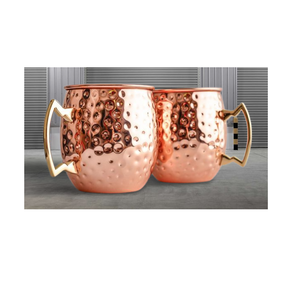 Meilleur vendeur tasse de mule en cuivre martelé avec poignée en laiton tasses de mule de Moscou de haute qualité en cuivre de l'exportateur indien - Product Image 1
