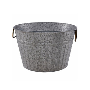 Juego de 3 Macetas de Alta Calidad con Diseño Antiguo, Canasta para Flores Galvanizada con Asa Lateral, para Decoración Rústica - Product Image 4