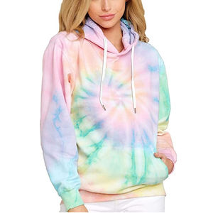 Nuevo diseño Tie Dye Custom Fashion Acid Wash Vintage Women Pullover Hoodie Oversized Outdoor Working Logotipo personalizado Sudadera con capucha suelta - Product Image 2
