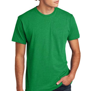 เสื้อยืดชายหญิงผ้านิ่มสีเขียวผสมไตร - Product Image 1