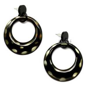 Pendientes de tuerca de hueso de cuerno de búfalo de estilo Vintage de origen ético hechos a mano de la mejor calidad perla piedra ética Bodas de moda - Product Image 4