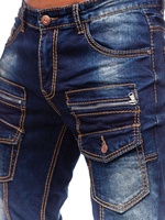 Toptan moda sıkı kot erkekler için sıcak satış yüksek kalite erkek çoklu cepler erkek Denim kargo kot
