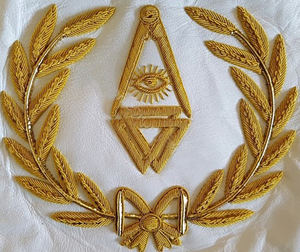 Delantales de oficial del Gran Capítulo del Arco Real con corona bordada de alta calidad hechos a medida 2025 delantales de diseño masónico personalizados - Product Image 6