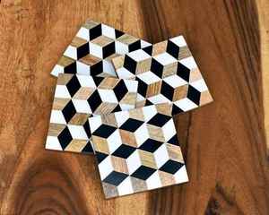 Ensemble de plat de service et de sous-verres en os incrusté, spécial Ramadan et Eid, avec couleur personnalisée pour les cadeaux de mariage - Product Image 1