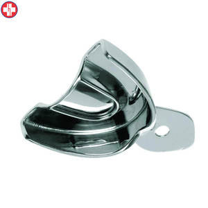 Plateau solide supérieur avec jante Ensemble de plateaux d'empreintes dentaires en acier inoxydable de 3 tailles - Product Image 3