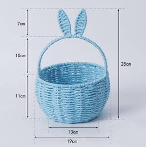 Cesta de Conejito de Pascua Tejida con Cuerda de Papel de Alta Calidad, Reutilizable, No Tóxica, para el Año Nuevo Chino, Vacaciones de Pascua, Almacenamiento para Niños - Product Image 4
