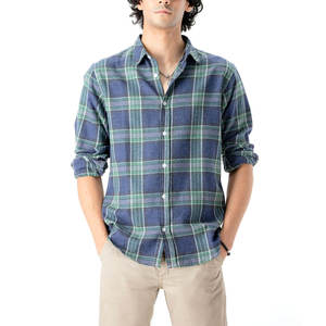Classic Yarn Dyed Breathable Casual Button-Up Long Sleeve Men's Flannel <b>Shirts</b> - Product Image 1