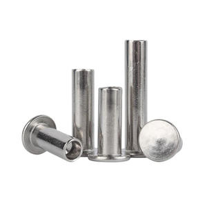 Rivet semi-tubulaire à tête plate en aluminium et acier inoxydable M2-M8 GB875 - Product Image 1