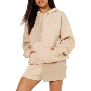 Venta al por mayor transpirable mujeres Sudadera con capucha conjunto último estilo de color sólido mujeres Sudadera con capucha Conjunto personalizado mujeres sudaderas con capucha - Product Image 4