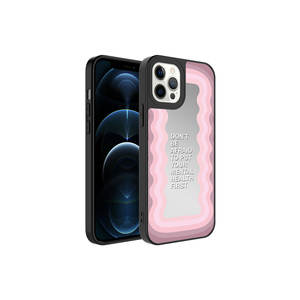 Coque de téléphone de luxe pour iPhone 12 Pro Max, design miroir, coque en silicone antichoc pour la protection de l'appareil photo, coques arrière électro-plaquées - Product Image 1