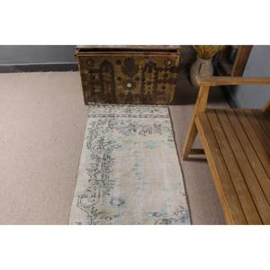 Tapis turc vintage, tapis de couloir 2,3x8,9 pieds, tapis oriental bleu - Product Image 4