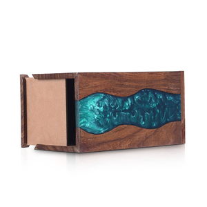 โกศเผาศพด้วยเรซินสีเขียวมรกตทำด้วยมือสำหรับมนุษย์และขี้เถ้า - Product Image 2