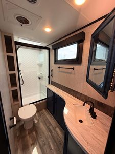 Forest River Sunseeker Motorhome Gray Aluminum 6 Person Modern Travel Trailer with Slide-Out Kitchen and <b>PVC</b> Floor - Product Image 4