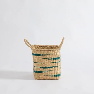 Juego de 3 cestas cuadradas de mimbre con diseño abstracto y asas, cestas de almacenamiento hechas a mano, venta al por mayor, ecológicas, hechas en Vietnam - Product Image 4