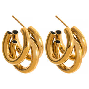 Boucles d'oreilles créoles en or 18 carats plaqué rhodium avec perles - Product Image 4