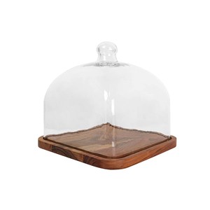โดมแก้วทรงสี่เหลี่ยมพร้อมฐานไม้ - Product Image 6