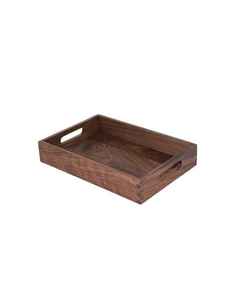 Plateau en bois d'acacia de grande taille personnalisé avec poignée en acier, motif tendance, design pour la maison, hôtel, mariage, fête, service de nourriture, durable - Product Image 2
