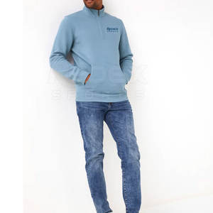 Logo personnalisé séchage rapide demi-fermeture éclair coupe-vent sweat 100% coton mélangé pour l'hiver conception solide - Product Image 3