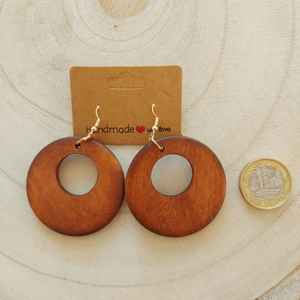Boucles d'oreilles indiennes en bois fabriquées à la main femmes filles mode boucles d'oreilles naturelles élégantes bijoux d'oreille de haute qualité - Product Image 3