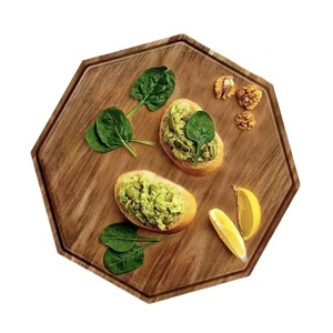 Ensemble de Plateaux à Thé Octogonaux en Bois d'Acacia Massif Écologique 3 Couleurs Naturelles Marque Furaka Bloc à Découper pour la Maison Café Restaurant - Product Image 2