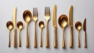 Couverts en laiton, articles de cuisine, décoration de table, hôtel, couverts décoratifs, disponibles en taille personnalisée, laiton et acier - Product Image 2