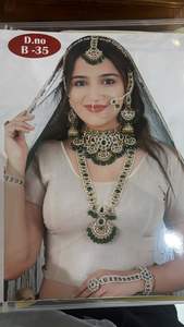 Conjunto de collar y pendientes de novia de piedra multicolor de diseñador Ropa étnica y de fiesta para eventos Hecho de latón - Product Image 6