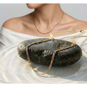 Collar de Plata de Ley 925 con Eslabones Figaro, Cadena Geométrica Minimalista de Lujo, Antideslustre, Unisex, Joyería de Regalo, Venta al por Mayor OEM - Product Image 3