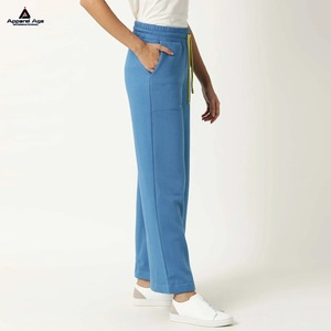 Vente chaude femmes personnalisé tissu éponge cordon coton Sport Flare pantalon jambe large poids lourd Streetwear avec Style avant plat - Product Image 5