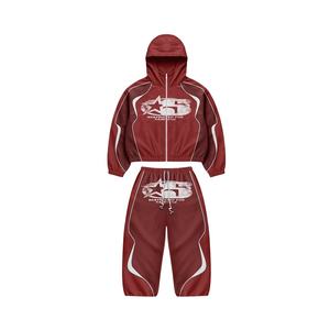 OEM Factory Custom Waterproof Hooded Streetwear Solid Polyester Lightweight Sweatsuit Jogging Zip UpHoodie Windbreaker Tracksuit - Product Image 2