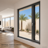 Fenêtre à battant en aluminium HUACAI 88 avec verre Low-E, isolation thermique, anti-poussière, design extérieur moderne pour villa en climat chaud