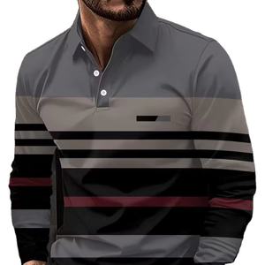 Camiseta Polo Casual para Hombre, 100% Algodón, Última Moda, Mangas Largas, Transpirable, Jersey, Diseño Sólido, Personalizable - Product Image 1