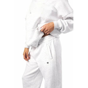 Ensemble de survêtement pour femmes avec sweat à capuche et pantalon de jogging en molleton de coton, coupe décontractée, vêtements de sport, survêtement de détente pour la fabrication en gros OEM - Product Image 3