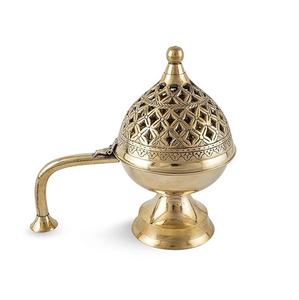 Quemador de incienso dorado artesanal, soporte de incienso decorativo de latón para carbón para el hogar, fragancia, quemador de Oud y Bakhoor - Product Image 5