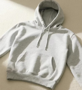 Sudadera con Capucha de Color Sólido 100% Algodón para Hombre, Logotipo Personalizado, Secado Rápido, Felpa Ecológica, Transpirable, Moderna y Bordada - Product Image 5