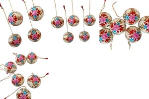 Kashmir Handmade 8 cm Christmas <b>Tree</b> <b>Stand</b> Accessories Paper Mache Ornaments Baubles Unique Christmas Decor - Product Image 2