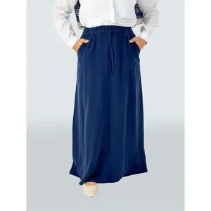 Stylish and Comfortable for Tencel Fabric Long <b>Skirt</b> <b>Elastic</b> Waistline Drawstring Decoration Breathable a Line Wrap Style - Product Image 1